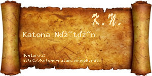 Katona Nátán névjegykártya